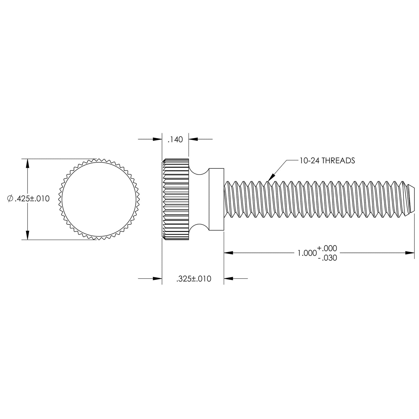 Nylon Thumb Screws, #10-24 Thread