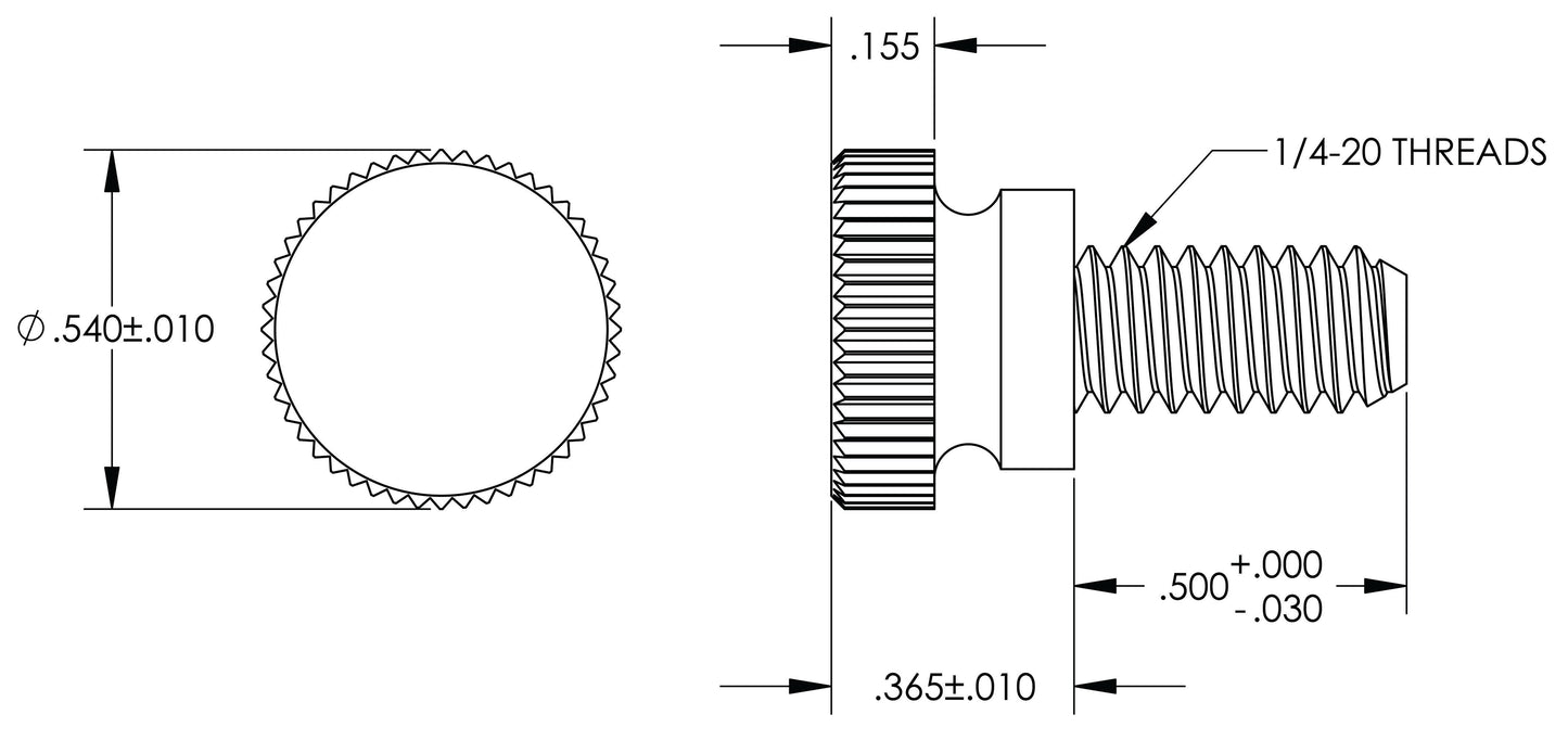 Nylon Thumb Screws, 1/4"-20 Thread