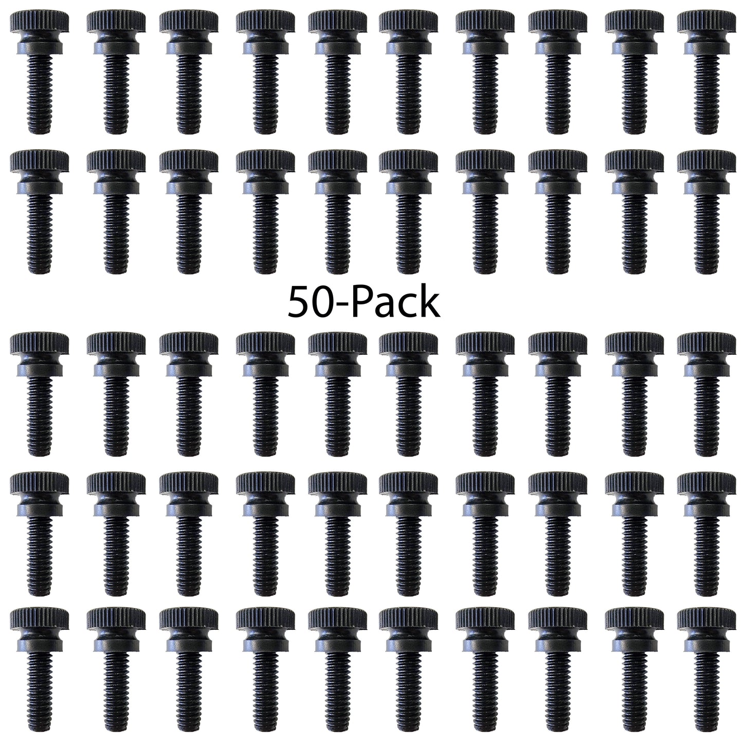 Nylon Thumb Screws, Black, 1/4"-20 x 3/4" Long