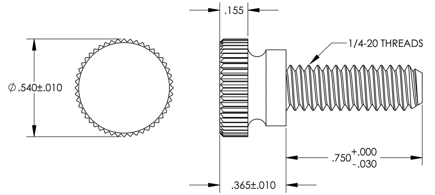Nylon Thumb Screws, 1/4"-20 Thread