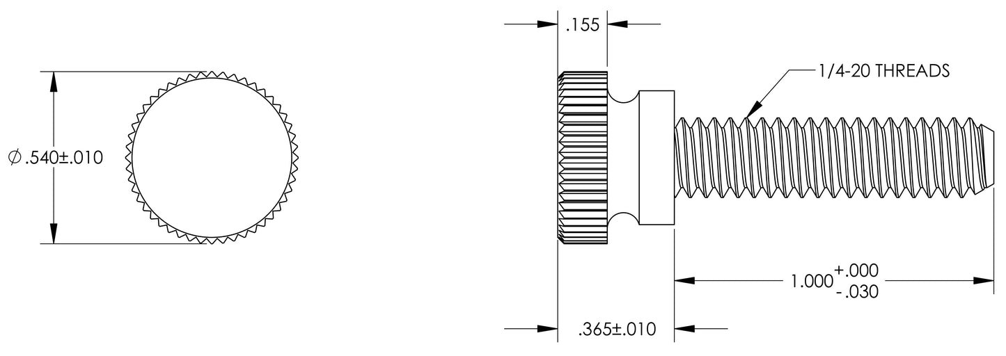 Nylon Thumb Screws, 1/4"-20 Thread