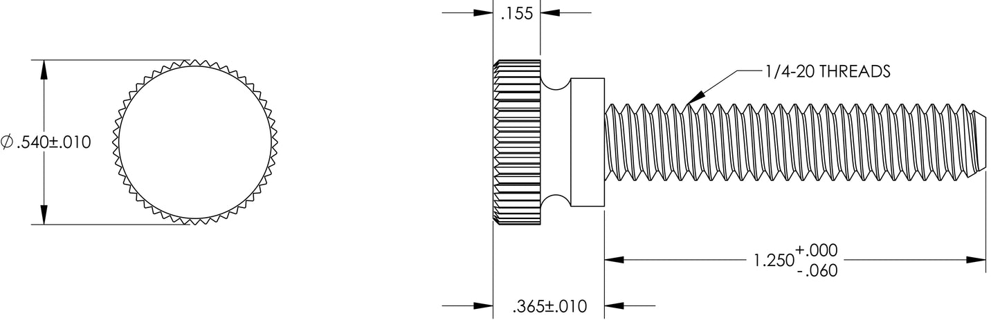Nylon Thumb Screws, 1/4"-20 Thread